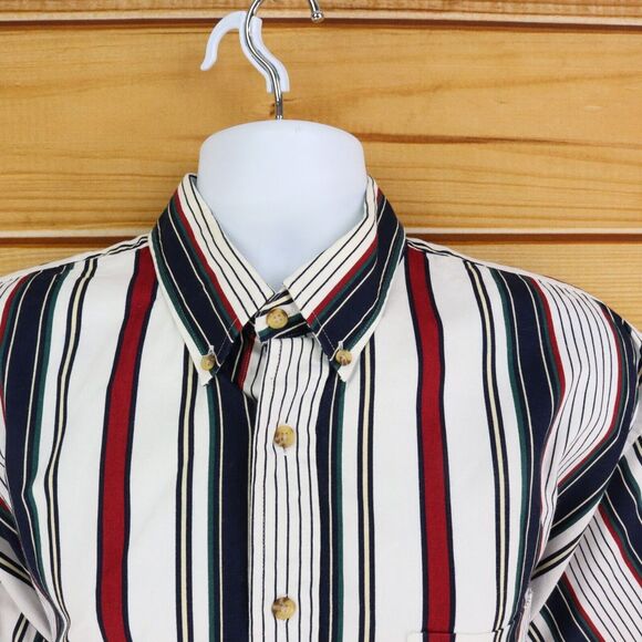 HB Classics Button Down Shirt Short Sleeves Mens‎ XLT Multicolor Stripes Cotton - Picture 4 of 8